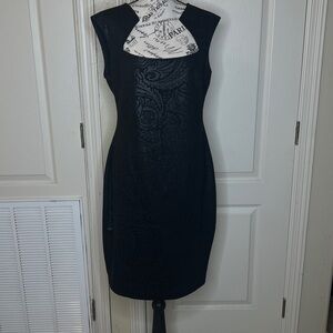 Cache Black Textured Mini Dress